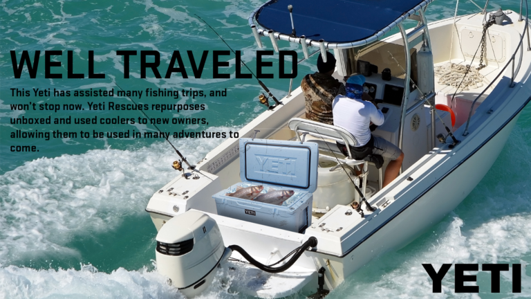 YETI ad created as part of graphic design class "Well Traveled" campaign.