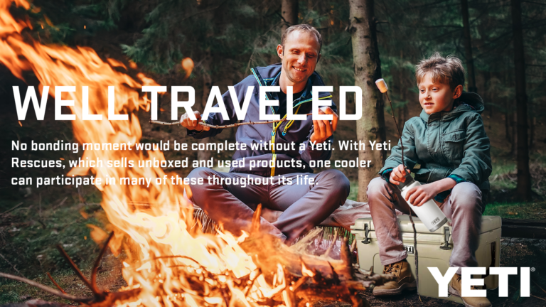 YETI ad created as part of graphic design class "Well Traveled" campaign.