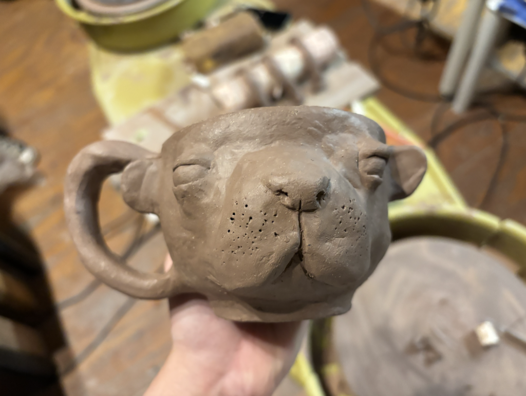 Pibble Mug in its first stage (pre glaze and kiln)